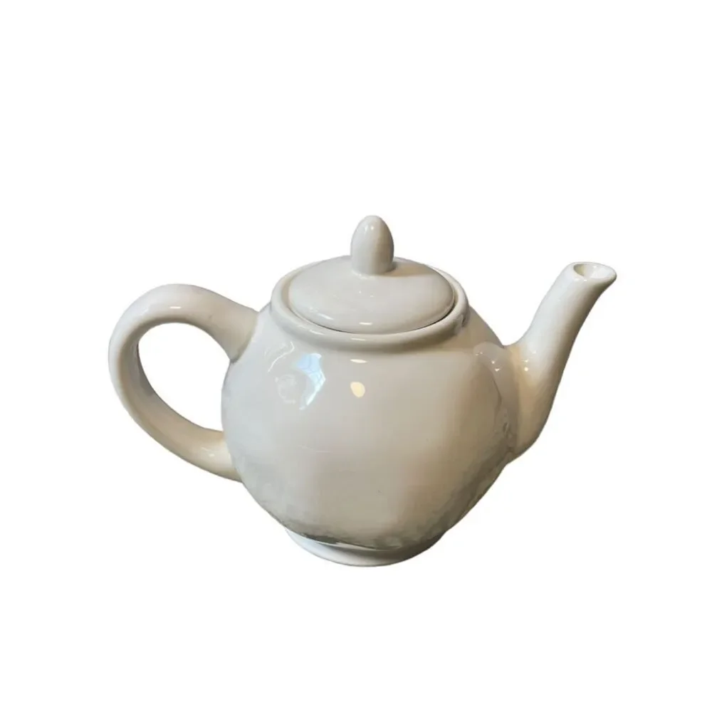 Rae Dunn by Magenta QUEEN White Ceramic Teapot - Decorative Home Kitchen Tea Pot